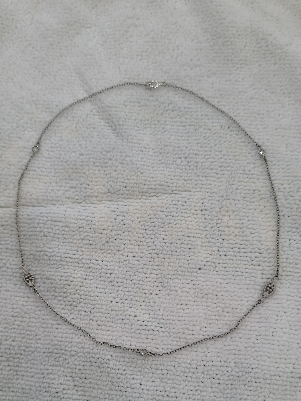 Matte Silver-Tone Station Necklace — Elegant Women’s Layering Piece